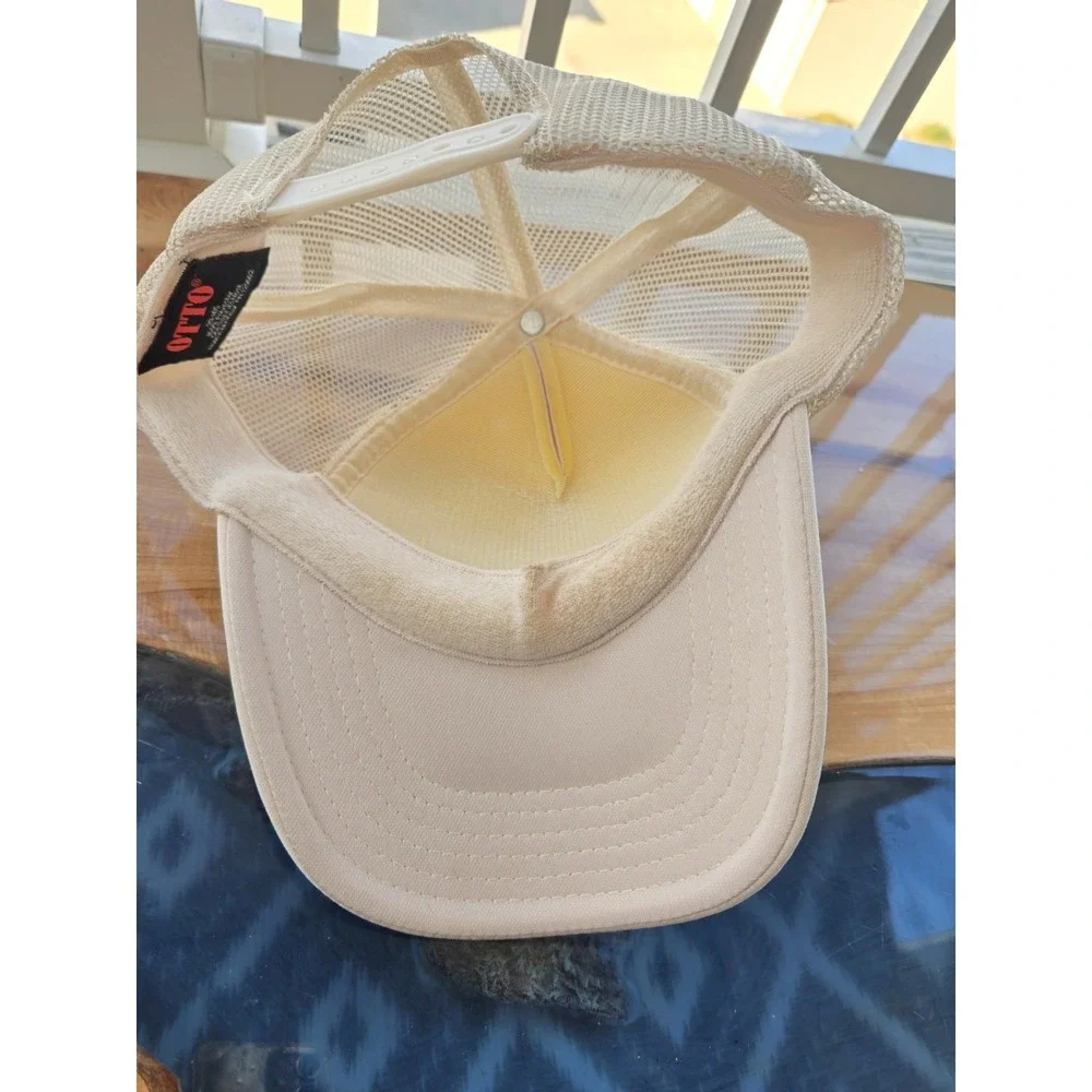 Feast Coffee Redding CA Dragon Trucker Hat Beige Mesh Snapback OTTO Cap